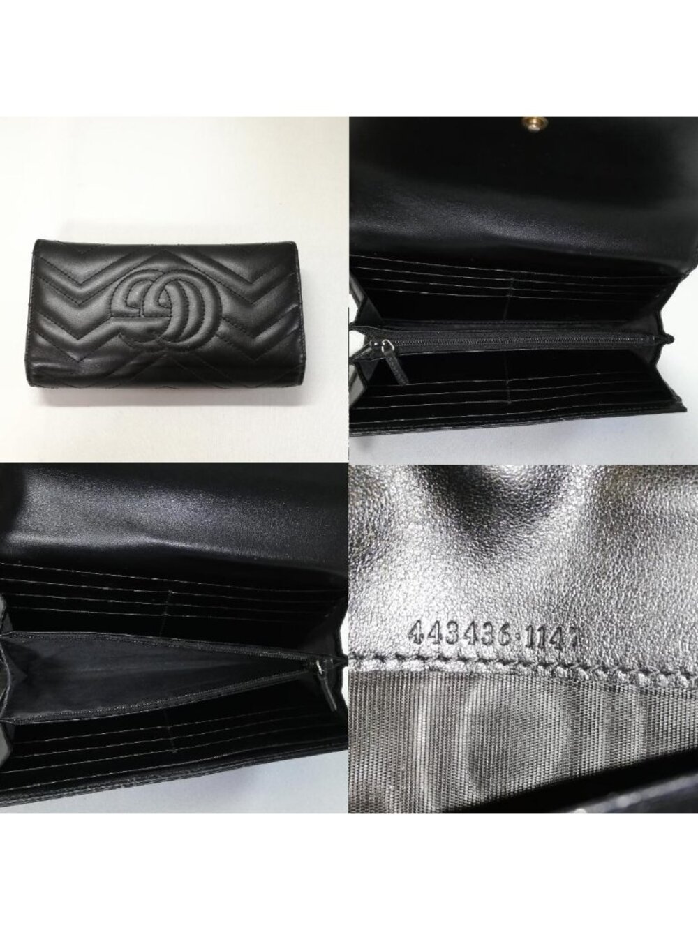 Gucci GG Marmont Chain Wallet Black Gold - Picture 4 of 6